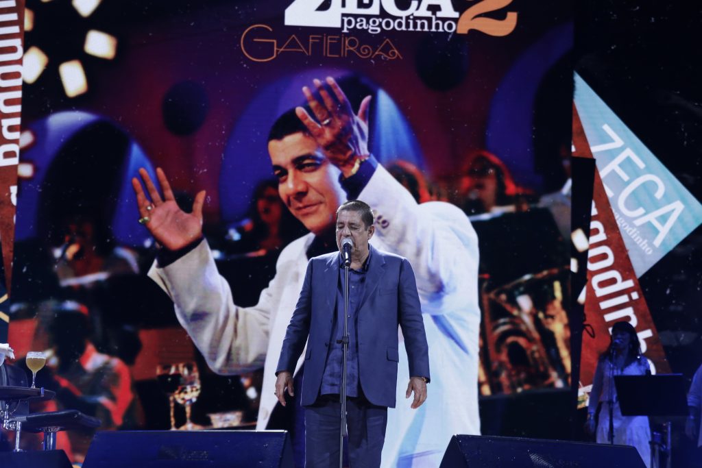 Zeca Pagodinho faz o prrimeiro show da turnê 'Zeca Pagodinho 40 Anos' no estádio do Engenhão, no Rio (Vera Donato - 4.fev.2024/Divulgação)