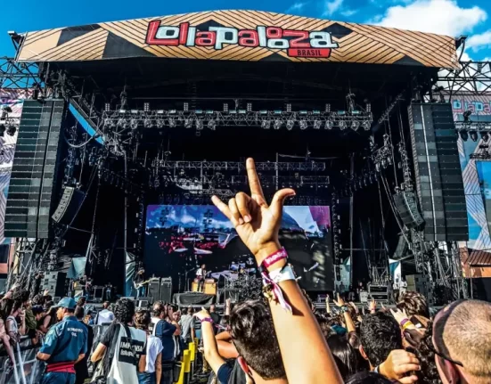 Palco do Lollapalooza em 2018, no autódromo de Interlagos (zona sul de São Paulo)