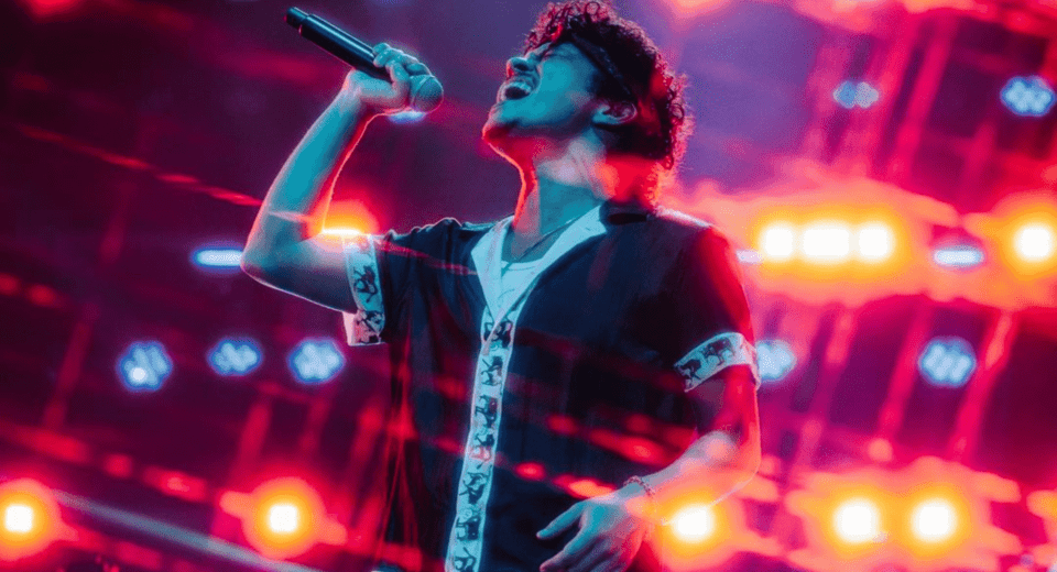 Bruno Mars em show no Tokyo Dome, na cidade de Tóquio, no Japão | 16.jan.2024/Divulgação