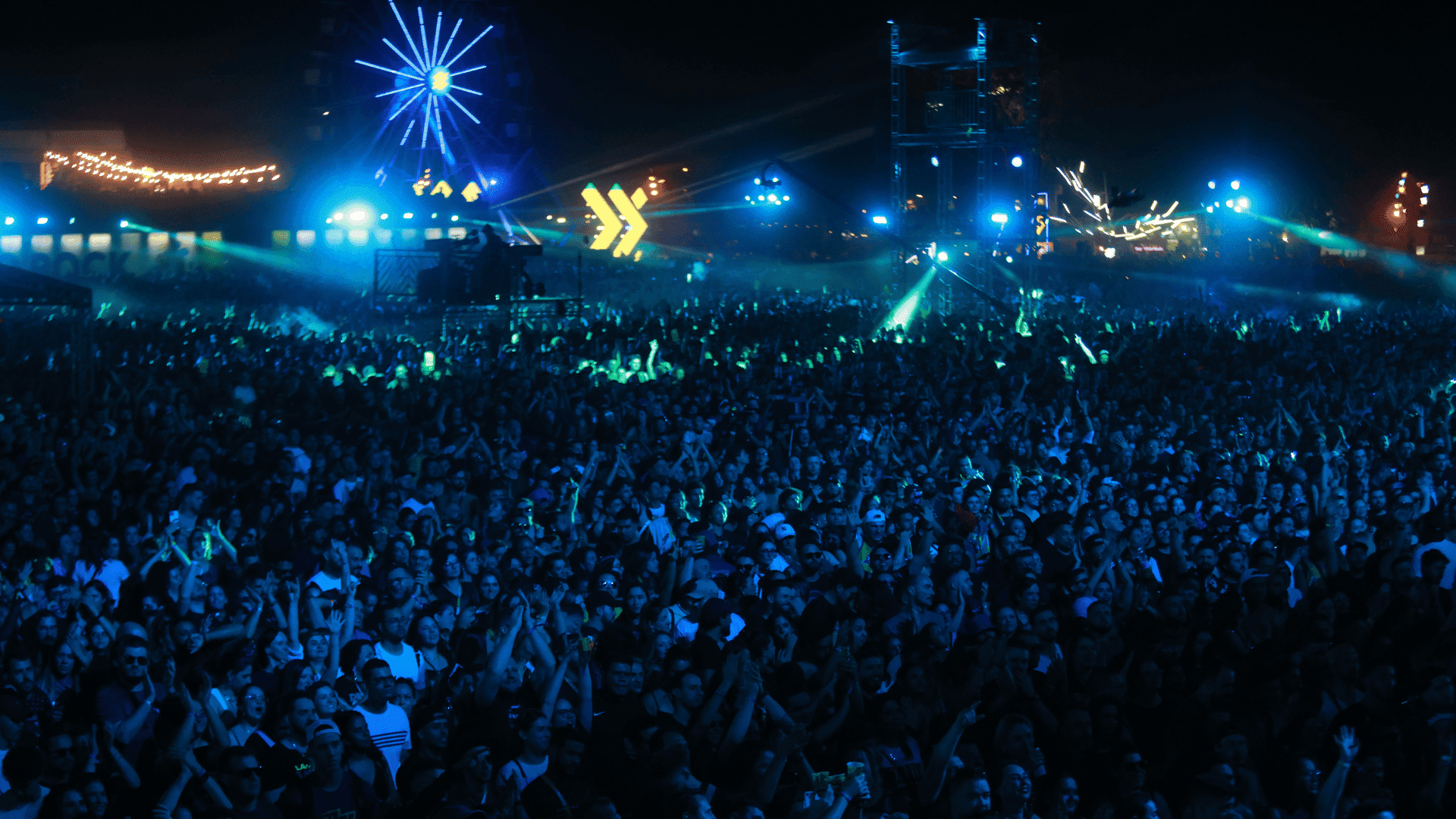 Vista aérea do festival João Rock, no Parque Permanente de Exposições, em Ribeirão Preto (interior de SP) | Rafael Cautella - 8.jun.2024/Divulgação