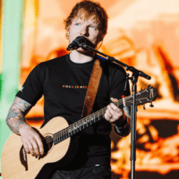 Cantor britânico Ed Sheeran em show no palco Mundo do Rock in Rio Lisboa, realizado no parque Tejo, na capital portuguesa | Marcelle Tauchen - 16.jun.2024/Divulgação