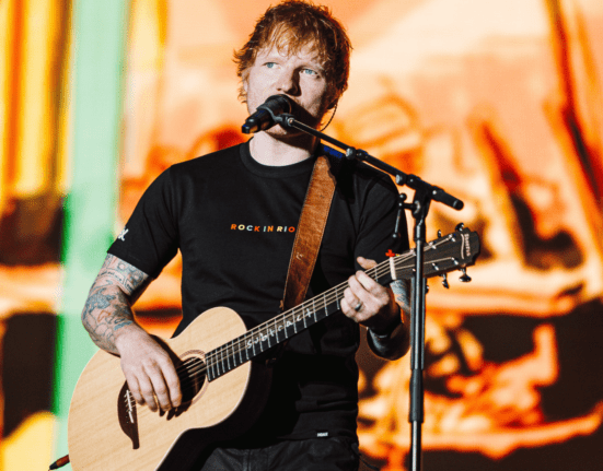 Cantor britânico Ed Sheeran em show no palco Mundo do Rock in Rio Lisboa, realizado no parque Tejo, na capital portuguesa | Marcelle Tauchen - 16.jun.2024/Divulgação