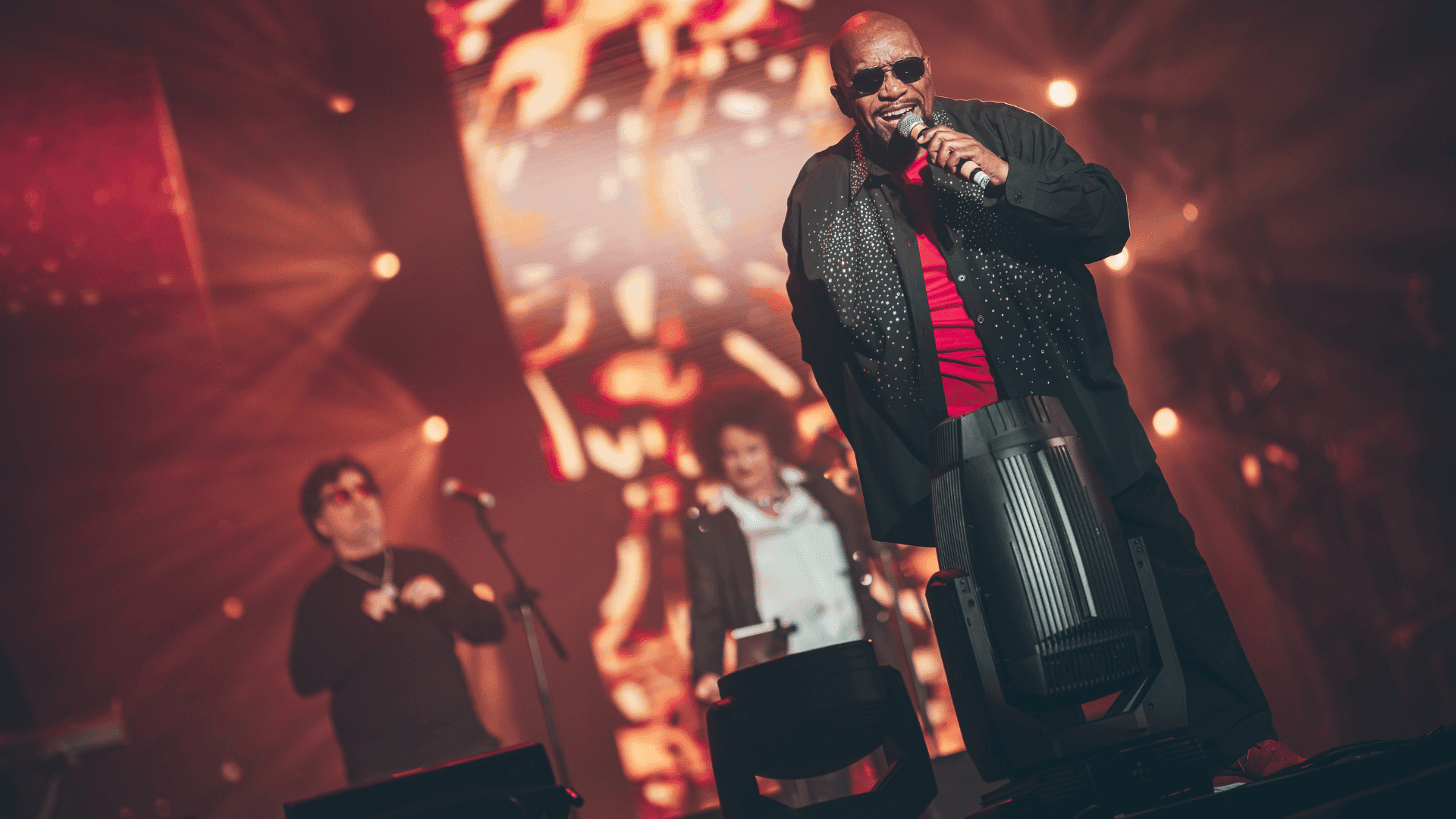 Cantor americano Jimmy "Bo" Horne no palco do festival Chic Show - 50 Anos de Black Music, no Allianz Parque, em São Paulo | Stephan Solon - 13.jul.2024/Divulgação