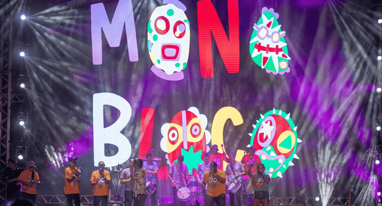 Monobloco em show no Festival Olímpico Parque Time Brasil, no parque Villa-Lobos, em São Paulo | Léo Barrilari - 28.jul.2024/COB/Divulgação