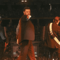 Justin Timberlake em show da turnê "The Forget Tomorrow" na Tauron Arena, em Cracóvia, na Polônia | 27.jul.2024/Divulgação