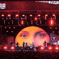 Fafá de Belém com Johnny Hooker em show da nona edição Coala Festival, no Memorial da América Latina, em São Paulo | 15.set.2023/Divulgação