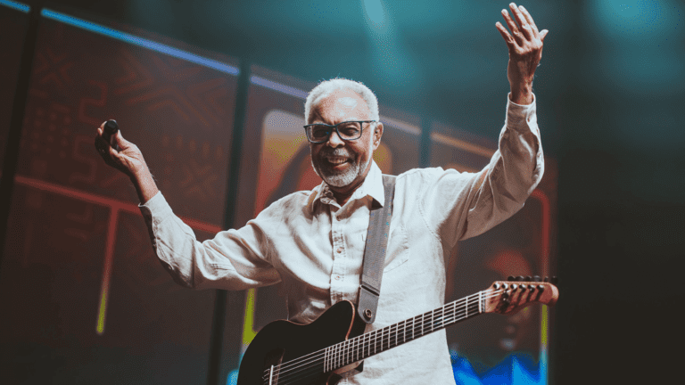 Gilberto Gil em show no Espaço Unimed, na zona oeste de São Paulo | Rafael Strabelli - 15.set.2023/Divulgação