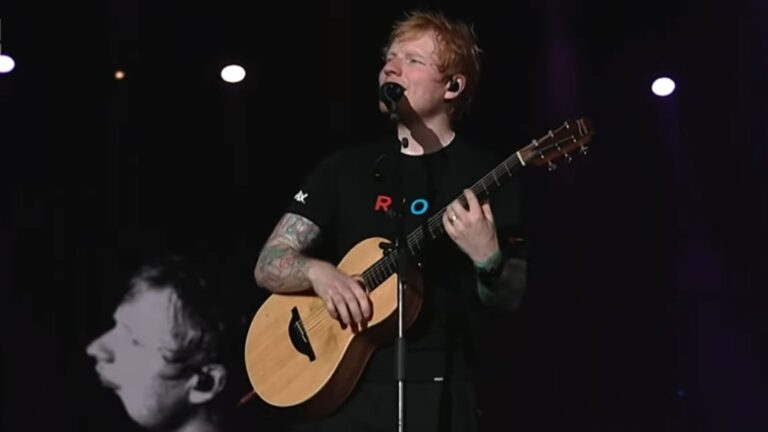 Ed Sheeran em show no palco Mundo do Rock in Rio, no Parque Olímpico, zona oeste da capital fluminense | 19.set.2024/Divulgação