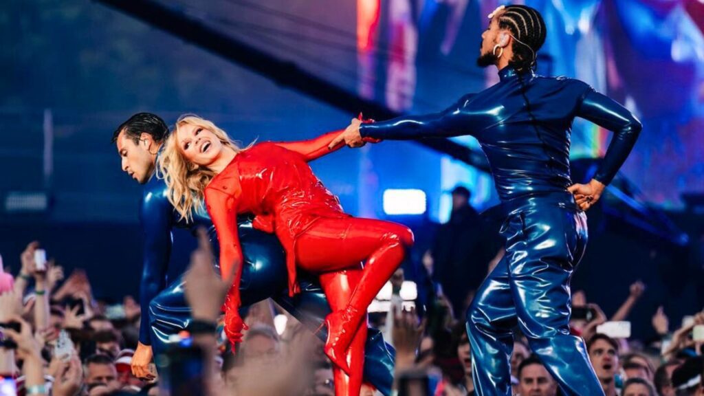 Kylie Minogue em show no BST (British Summer Time) no Hyde Park, em Londres | Phoebe Fox - 13.jul.2024/Divulgação