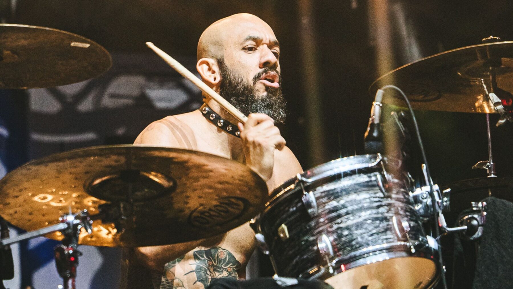 Baterista Rodrigo "Pancho" Augusto em show do Black Pantera no Knotfest Brasil, no Allianz Parque, em São Paulo | 20.out.2024/Flashbang/Divulgação