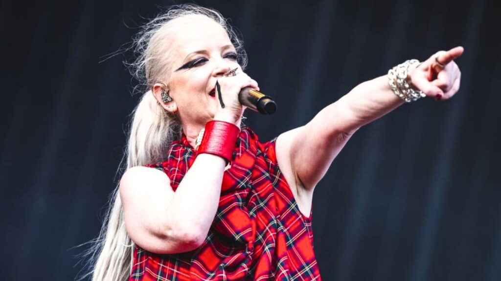 Vocalista Shirley Mason em show do Garbage no Trnsmt Festival, em Glasgow, na Escócia - 14.jul.2024 - Divulgação.jpg