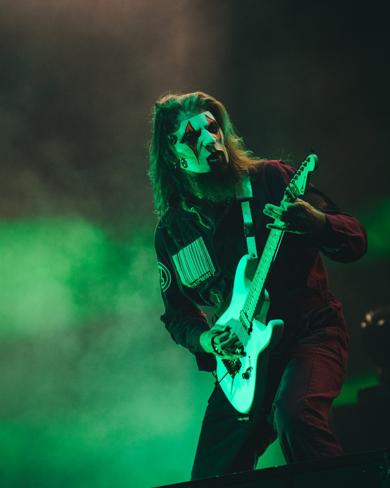 Guitarrista James Root em show do Slipknot no primeiro dia de Knotfest, no Allianz Parque, em São Paulo | 19.out.2024/Flashbang/Divulgação