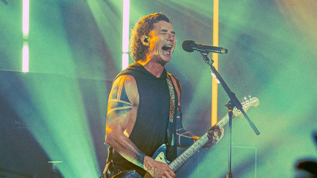 Guitarrista e vocalista Gavin Rossdale em show do Bush no New Century Hall em Manchester, na Inglaterra | Liam Simmons - 9.nov.2024/Divulgação