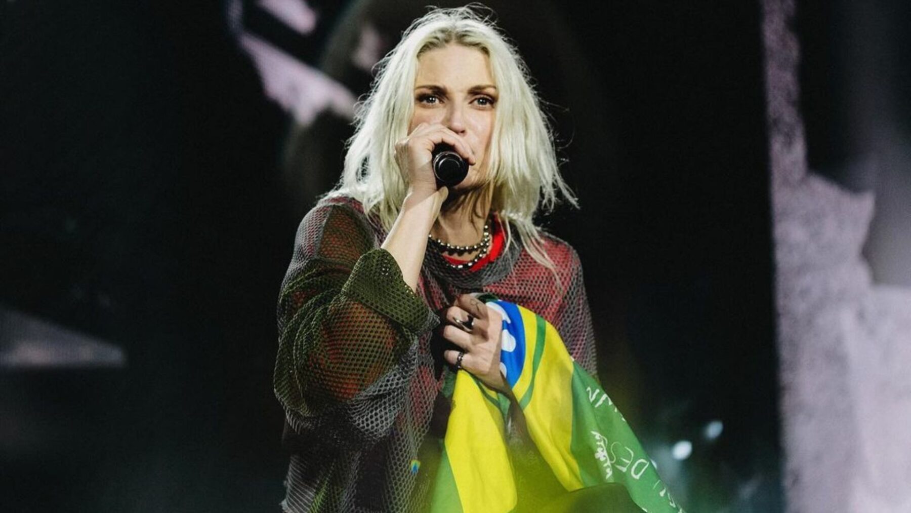 Vocalista Emily Armstrong em show do Linkin Park com a turnê "From Zero" no Allianz Parque, em São Paulo | 15.nov.2024/Divulgação