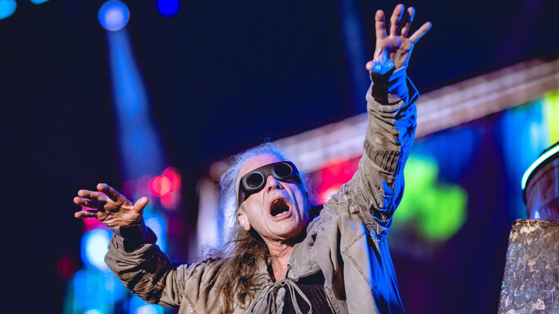 Vocalista Bruce Dickinson em show do Iron Maiden, com a turnê "The Future Past", no Allianz Parque, em São Paulo | 6.dez.2024/Divulgação