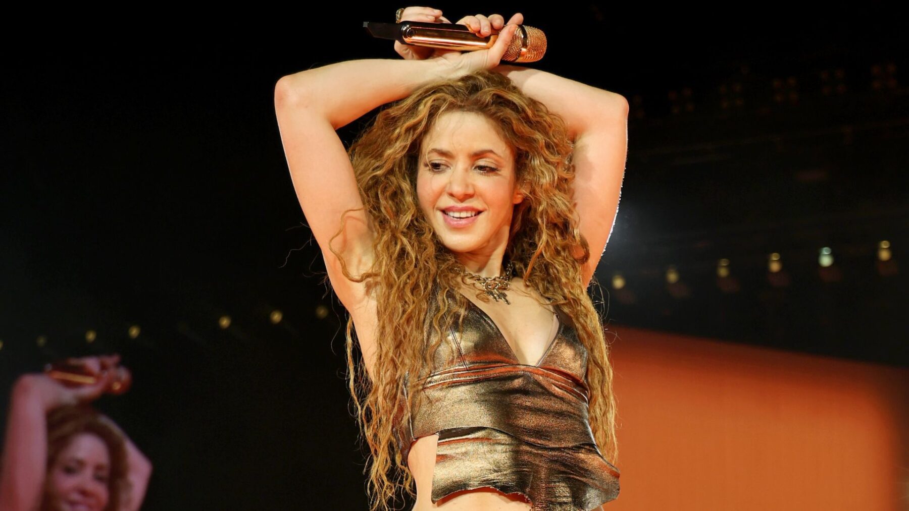 Shakira em show de estreia da turnê 'Las Mujeres Ya No Lloran', no estádio Nilton Santos, o Engenhão, no Rio | Kevin Mazur - 11.fev.2025/Getty Images/Divulgação